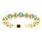 Genuine Blue Zircon Beaded Ring, 14k Yellow Gold