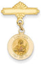 14k Yellow Gold St. Lucy Medal Pin (25X17MM)