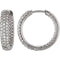 CZ Inside-Outside Hoop Earrings, Sterling Silver (19mm)