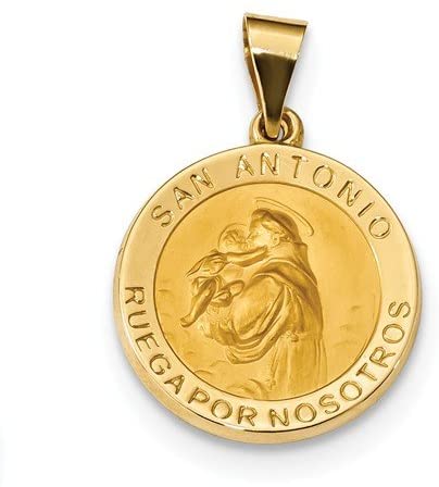 14k Yellow Gold Spanish St. Anthony Medal Pendant (19X19MM)