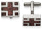 Stainless Steel Wood Inlay Cuff Links, 17X15MM