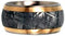 Gibeon Meteorite, 18k Yellow Gold 8mm Comfort-Fit Titanium Wedding Band, Size 8.75