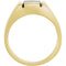 Men's Cushion Buff Top Onyx 14k Yellow Gold Ring, 11.8M, Size 10