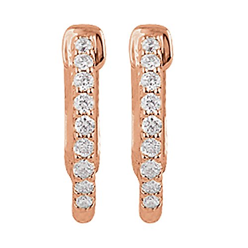 Diamond Inside-Outside Hoop Earrings, 14k Rose Gold (1/4 Ctw, Color H+, Clarity I1)