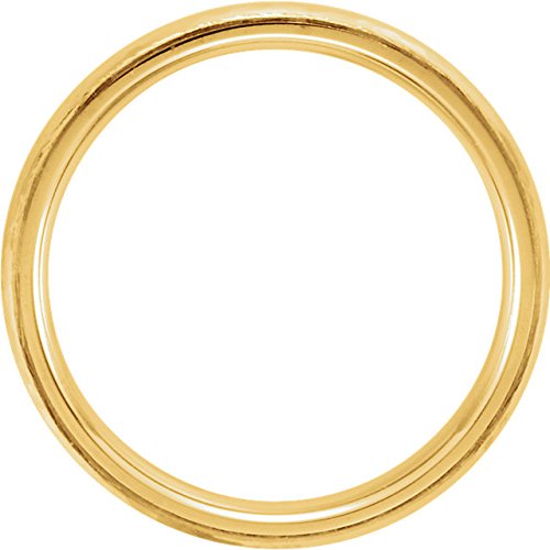 14k Yellow Gold Hammer Finished 4mm Comfort Fit Dome Band