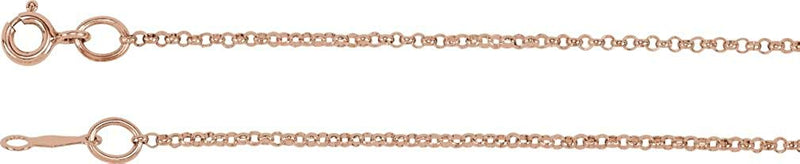 1.5mm Rhodium-Plated 14k Rose Gold Rolo Chain, 18"