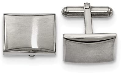 Stainless Steel Brushed Rectangle Cuff Links