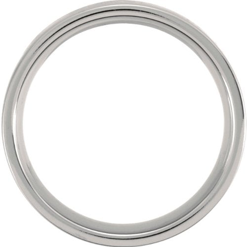 Titanium 7mm Flat Ridged Comfort Fit Band, Size 8.5