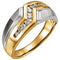 Men's 10-Stone Diamonds Channel Set 8.9mm 14k Yellow and White Gold Band, Size 13