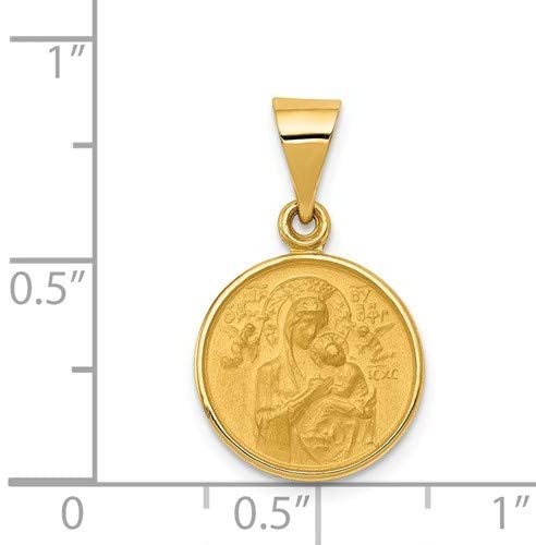 18k Yellow Gold Our Lady of Perpetual Help Medal Pendant (23X13MM)