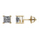 2 Ct 14k Yellow Gold Princess Cut Diamond Stud Earrings (2.00 Cttw, GH Color, I1 Clarity)