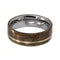 14k Yellow Gold, Buckeye Burl Wood 8mm Comfort-Fit Titanium Band, Size 12.75