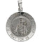 14k White Gold Round Scapular Medal (18 MM)