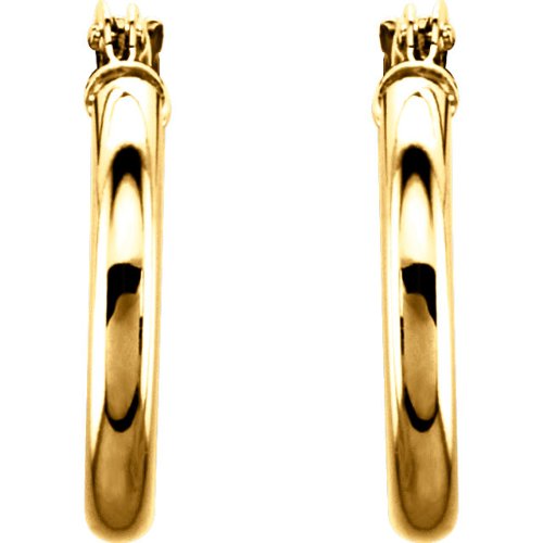 Tube Hoop Earrings, 14k Yellow Gold (15mm)