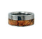 Buckeye Burl Wood Inlay 10mm Comfort Fit Interchangeable Titanium Wedding Band, Size 10