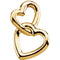 Double Heart Pendant, 10k Yellow Gold