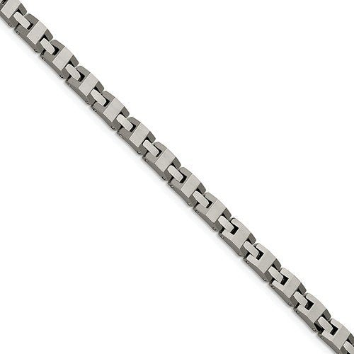 Men's Polished Grey Tungsten 5mm Bracelet, 8.25"