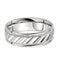 Grooved Milgrain Comfort Fit 6.75mm 10k White Gold Band