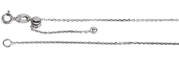 Adjustable Cable Chain .95mm Sterling Silver, 22''