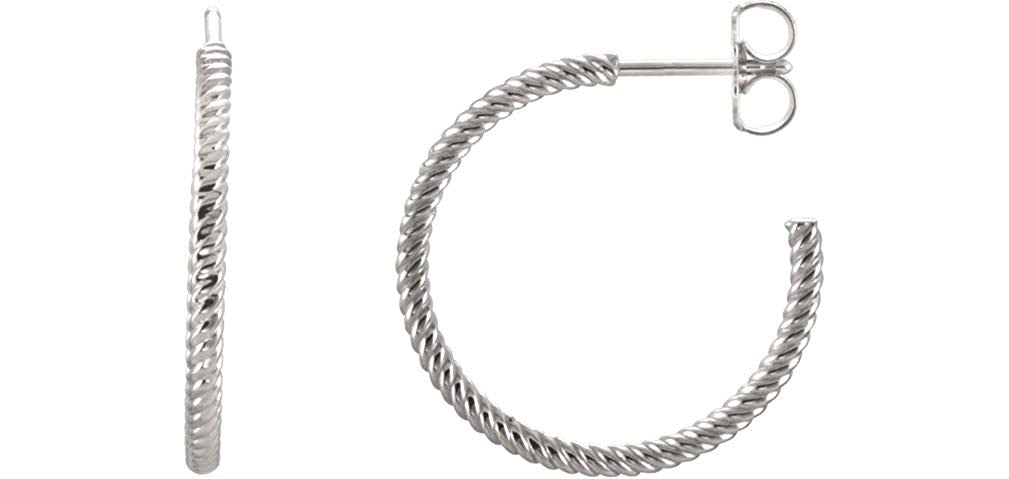 Rope Design Hoop Earrings, Continuum Sterling Silver 17mm