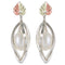 Diamond-Cut Caged Pearl Earrings, Sterling Silver, 12k Green and Rose Gold Black Hills Gold Motif