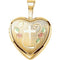 Petite Diamond-Cut Cross and Roses 14k Yellow Gold Plated Sterling Silver Locket Pendant (12.50X12.00 MM)