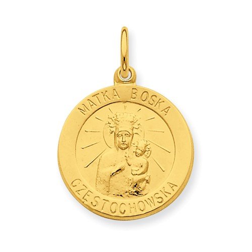 Sterling Silver and 24k Gold -plated Matka Boska Medal