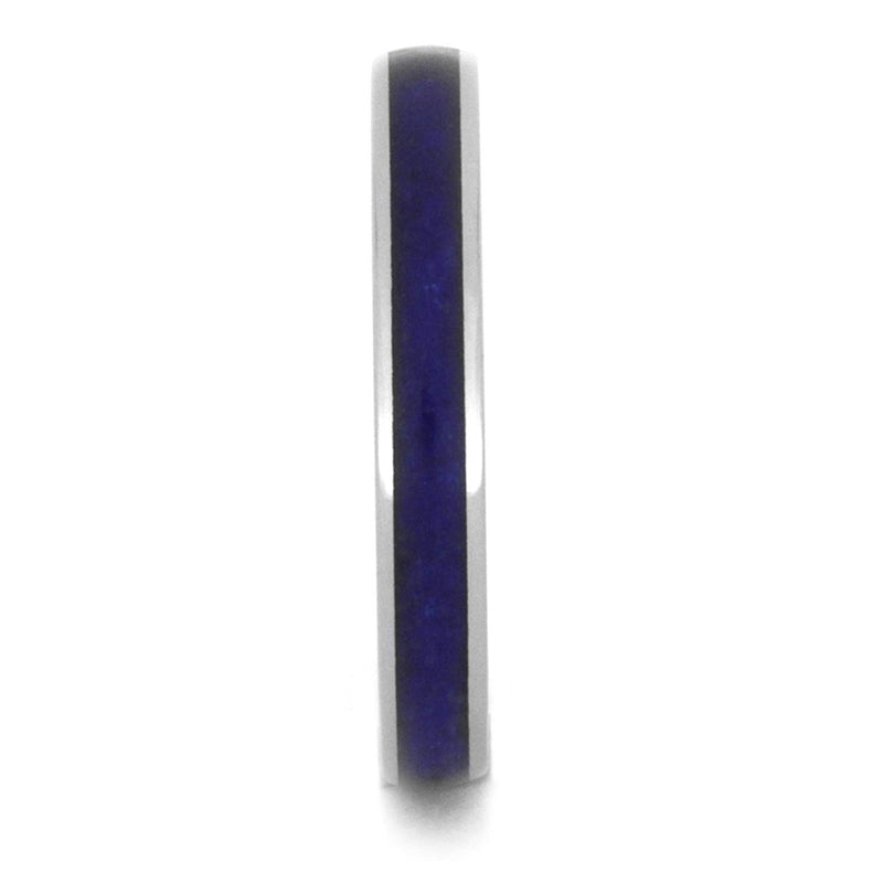 Lapis Lazuli Inlay 3mm Comfort-Fit Titanium Wedding Band