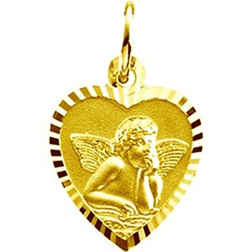14k Yellow Gold Angel Heart Medal (15.25 x 13.75 MM)