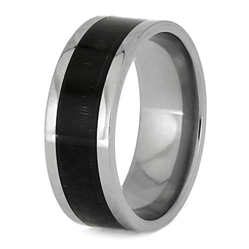 The Men's Jewelry Store (Unisex Jewelry) Springbok Horn 8mm Titanium Comfort-Fit Wedding Band