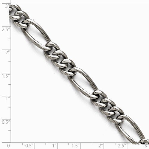 Men's Polished Titanium Figaro Link Bracelet, 8.5"