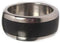 African Blackwood Inlay 10mm Comfort Fit Matte Titanium Ring, Size 14.5