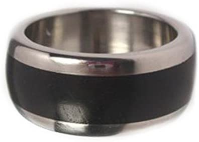 African Blackwood Inlay 10mm Comfort Fit Matte Titanium Ring, Size 14.5