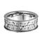 Fleur-de-lis Comfort Fit Band, Semi-Polished 14k White Gold 7.75mm