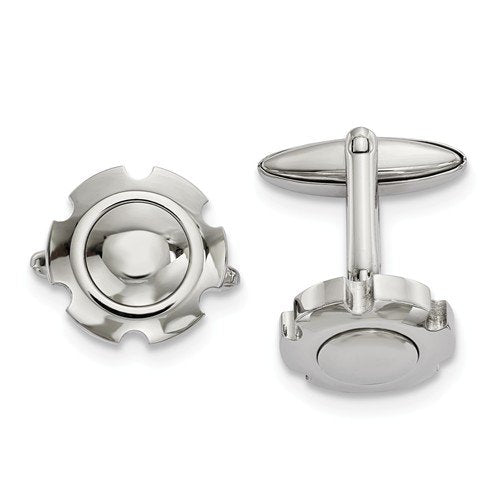 Stainless Steel Curved Edge Cuff Links, 24.61X19.15MM