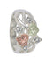 2-Hearts Grape Leaf CZ Band, Sterling Silver, 12k Rose and Green Gold Black Hills Gold Motif