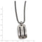 Edward Mirell Titanium Black Cable and Black Spinel with Argentium Sterling Silver Bezel Pendant Necklace, 20"