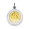 Rhodium-Plated Sterling Silver Vermeil Holy Communion Medal (25X22MM)