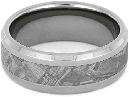 Titanium, Gibeon Meteorite 8mm Comfort-Fit Flat Band, Size 4