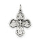 Sterling Silver Antiqued Mini 4-Way Cross Medal Pendant