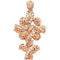 Diamond Floral Style Cross 14k Rose Gold Pendant