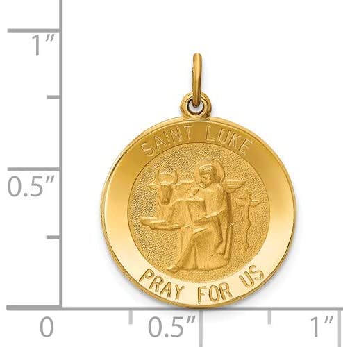 14k Yellow Gold St. Luke Medal Pendant (27X19MM)