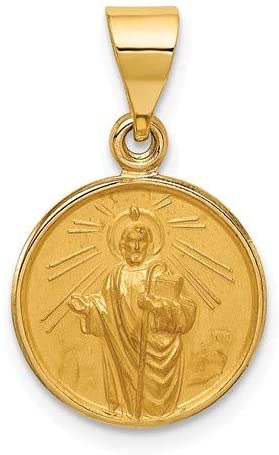 18k Yellow Gold St. Jude Medal Pendant (22X13MM)