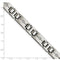 Men's Polished and Brushed Stainless Steel 12mm CZs Bracelet, 8.75"