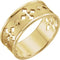 14k Yellow Gold Pierced Cross Bead-Blast Band, Size 6