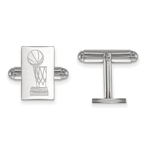 Sterling Silver 2017 NBA Championship Warriors Rectangle Cuff Links