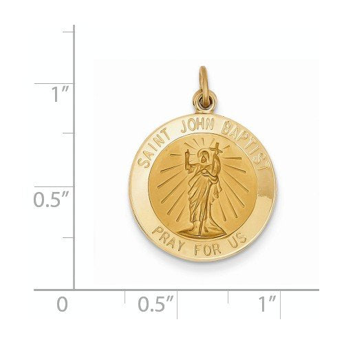 14k Yellow Gold St. John Baptist Medal Pendant (26X19MM)