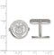 Rhodium-Plated Sterling Silver James Madison University Crest Round Cufflink, 15MM