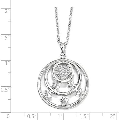 CZ 'Dream Come True' Necklace, Rhodium-Plated Sterling Silver, 18" (25x25MM)