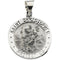 14k White Gold Round Hollow St. Christopher Medal (18.25 MM)